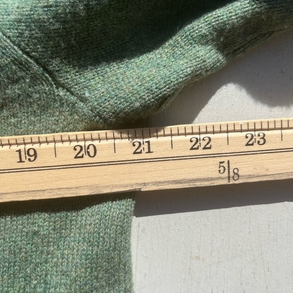 Men's Polo Ralph Lauren Sweatshirt Green Pony L V-Neck Wool Preppy Dad Classic - Picture 10 of 12